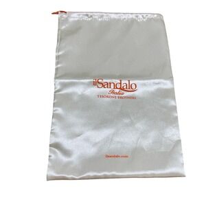 Il Sandalo Italia Tesorone Brothers Satin Dust Bag White Drawstring Pouch